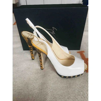Pre-owned Giuseppe Zanotti White Patent Leather Heels