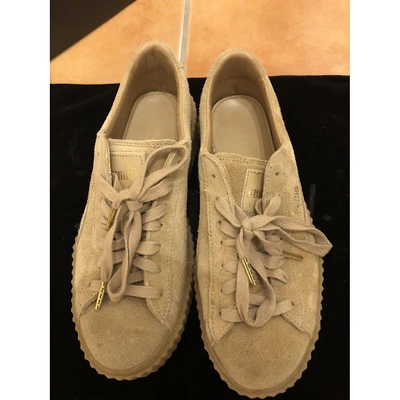 Pre-owned Fenty X Puma Beige Suede Trainers