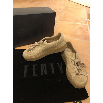 Pre-owned Fenty X Puma Beige Suede Trainers