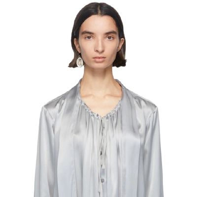 Shop Ann Demeulemeester Silver Seashell And Pearl Single Earring In 035 Pearl