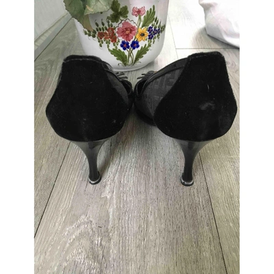 Pre-owned Fendi Cloth Heels In Black