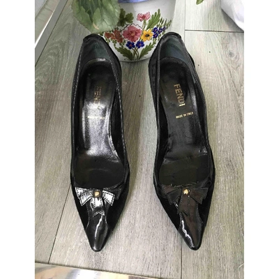 Pre-owned Fendi Cloth Heels In Black