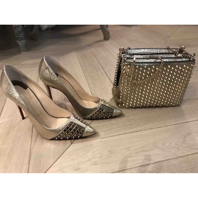 Pre-owned Christian Louboutin Leather Heels In Gold