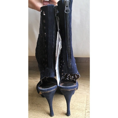 Pre-owned Marni Open Toe Boots In Blue