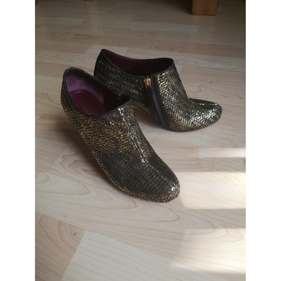 Pre-owned Marc By Marc Jacobs Gold Glitter Ankle Boots
