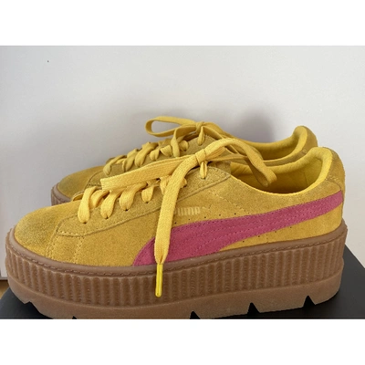 Pre-owned Fenty X Puma Yellow Leather Trainers