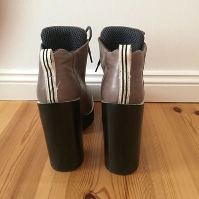 Pre-owned Wood Wood Grey Leather Ankle Boots