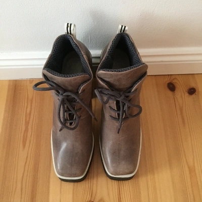 Pre-owned Wood Wood Grey Leather Ankle Boots