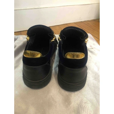 Pre-owned Giuseppe Zanotti Nicki Navy Velvet Trainers