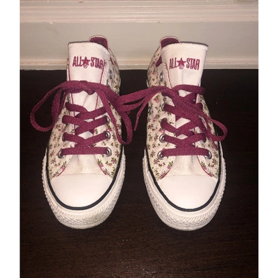 Pre-owned Converse White Cloth Trainers
