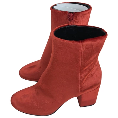Pre-owned Balenciaga Ankle Boots In Red