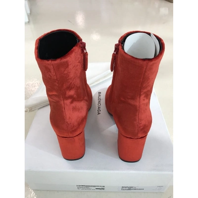 Pre-owned Balenciaga Ankle Boots In Red