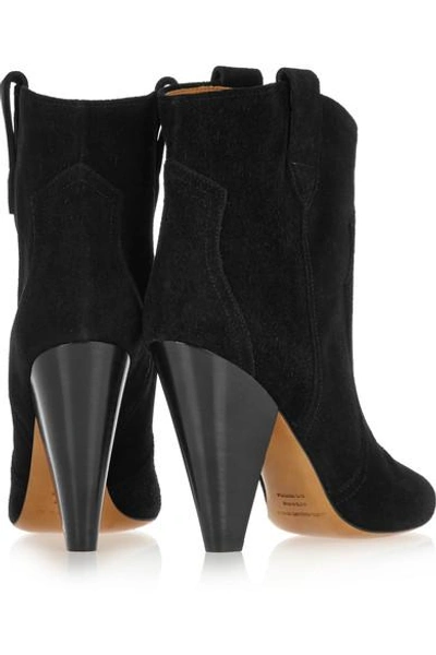 Shop Isabel Marant Étoile Roxann Suede Ankle Boots In Black
