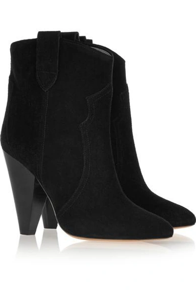 Shop Isabel Marant Étoile Roxann Suede Ankle Boots In Black