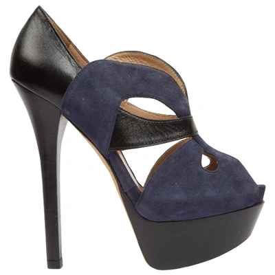 Pre-owned Fendi Navy Suede Heels