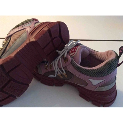 Pre-owned Gucci Flashtrek Leather Trainers In Multicolour