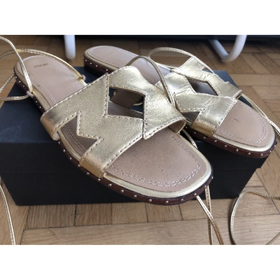 Pre-owned Maje Spring Summer 2019 Leather Sandal In Gold