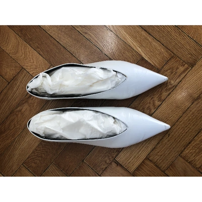 Pre-owned Celine Leather Ballet Flats In White