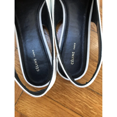 Pre-owned Celine Leather Ballet Flats In White