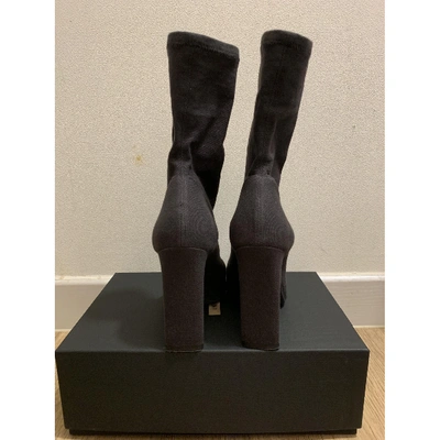 Pre-owned Yeezy Cloth Ankle Boots In Grey