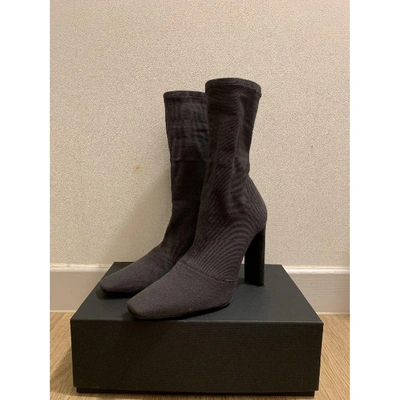 Pre-owned Yeezy Cloth Ankle Boots In Grey