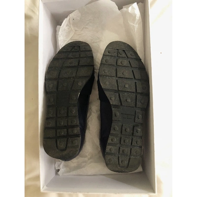Pre-owned Balenciaga Race Navy Leather Trainers