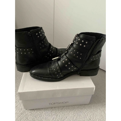 Pre-owned Topshop Tophop  Black Leather Boots