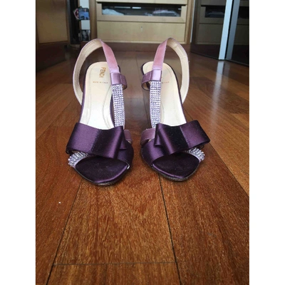 Pre-owned Fendi Cloth Sandals In Purple