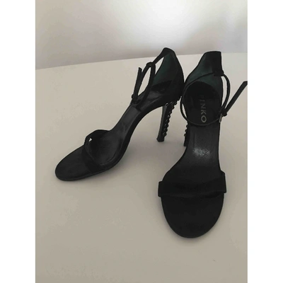 Pre-owned Pinko Black Suede Sandals