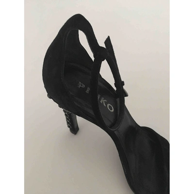 Pre-owned Pinko Black Suede Sandals