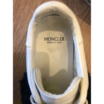 Pre-owned Moncler White Leather Trainers