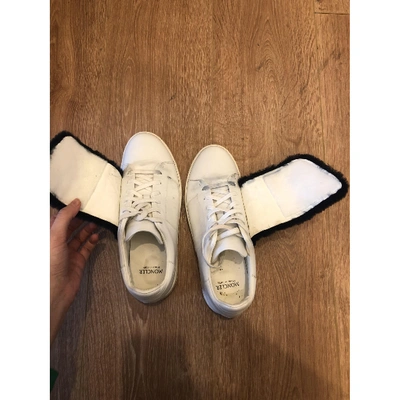 Pre-owned Moncler White Leather Trainers