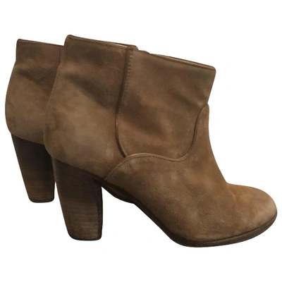 Pre-owned Comptoir Des Cotonniers Ankle Boots In Beige