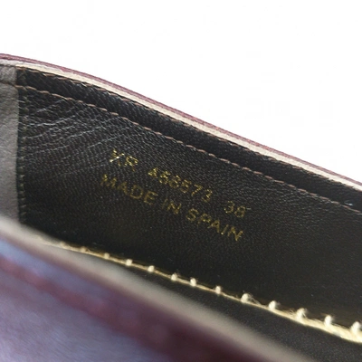 Pre-owned Saint Laurent Leather Espadrilles In Burgundy