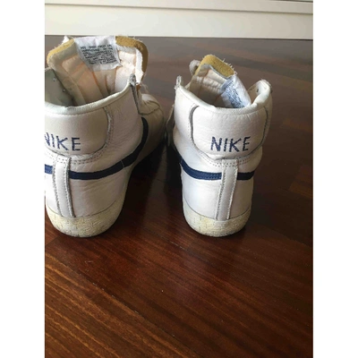 Pre-owned Nike Blazer White Leather Trainers