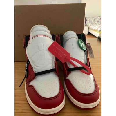 Pre-owned Nike X Off-white Air Jordan 1 Red Leather Trainers