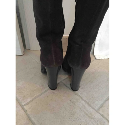 Pre-owned Pollini Grey Suede Boots