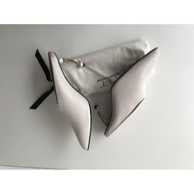 Pre-owned Coliac Leather Sandals In White