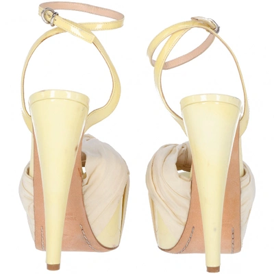 Pre-owned Giambattista Valli Patent Leather Sandals In Yellow
