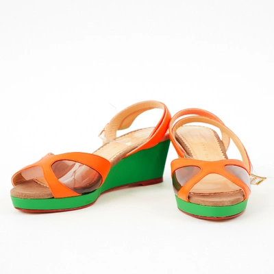 Pre-owned Charlotte Olympia Leather Sandal In Green