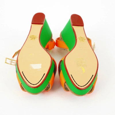 Pre-owned Charlotte Olympia Leather Sandal In Green