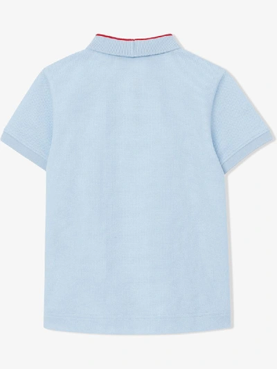 Shop Burberry Poloshirt Mit Monogramm In Blue