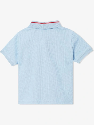 Shop Burberry Poloshirt Mit Monogramm In Blue