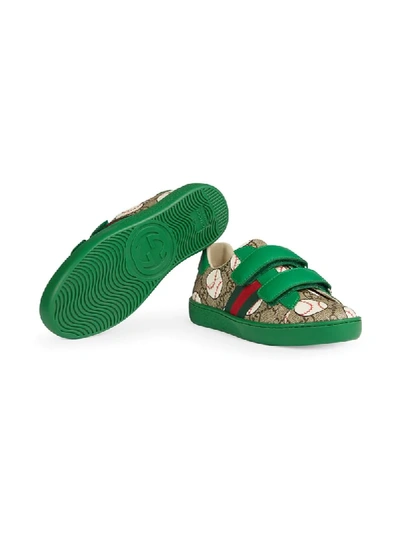 Shop Gucci Ace Gg Baseball Sneakers In Green