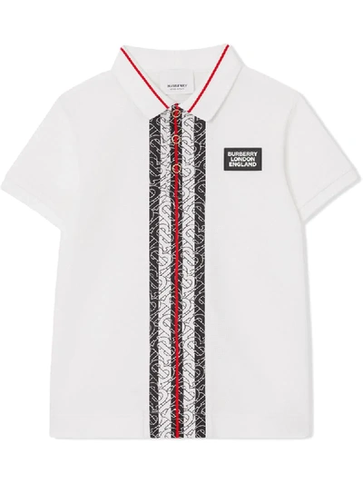 Shop Burberry Poloshirt Mit Monogramm In White