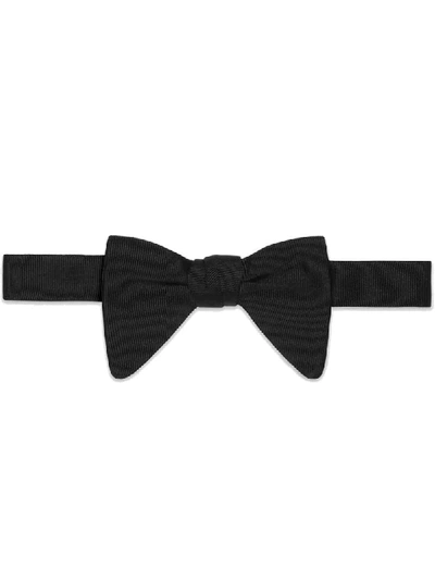 Shop Gucci Silk Bow Tie In Black