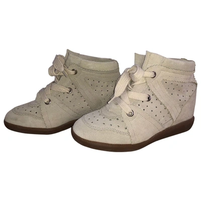 Pre-owned Isabel Marant Betty Ecru Suede Trainers