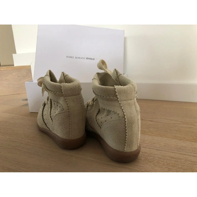 Pre-owned Isabel Marant Betty Ecru Suede Trainers