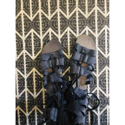 Pre-owned Free People Black Leather Sandals