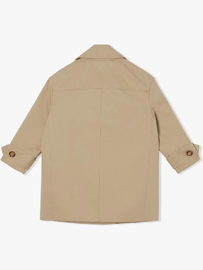 Shop Burberry Monogram-striped Double Breasted Trench Coat In Neutrals